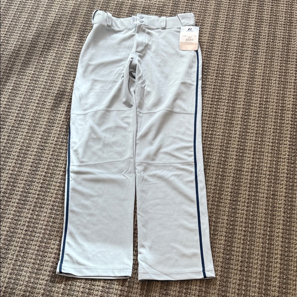 Russell Athletic Youth XL Baseball Pants Gray Navy Stripe NWT Boys XL
